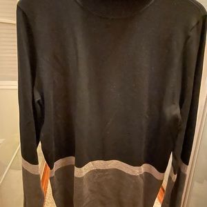 Col roule noir et gris